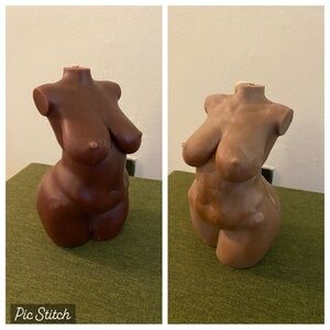 two 5” candles- female figure home decor